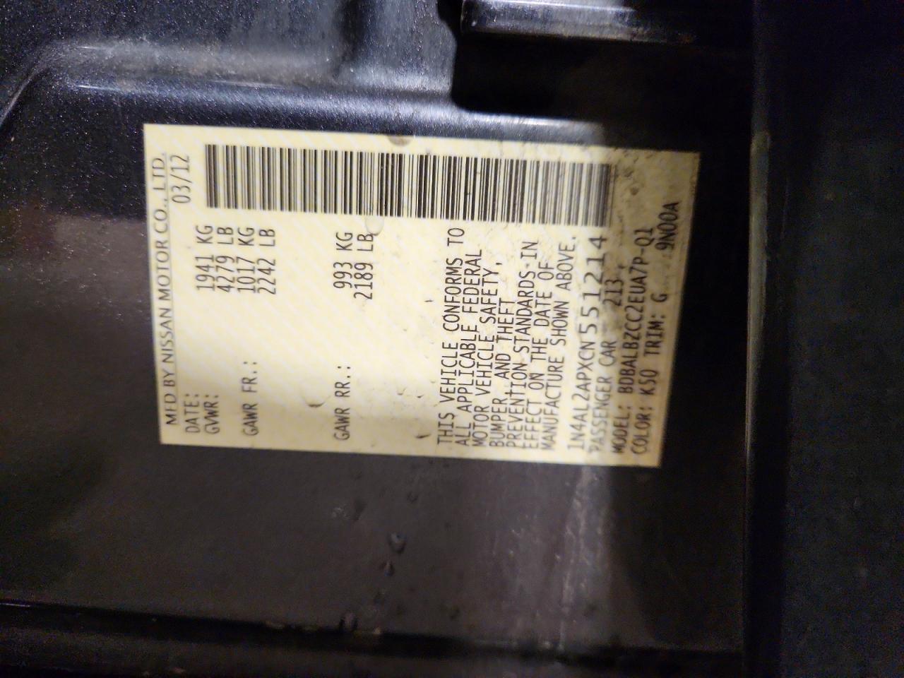 2012 NISSAN ALTIMA 2.5 photo 23