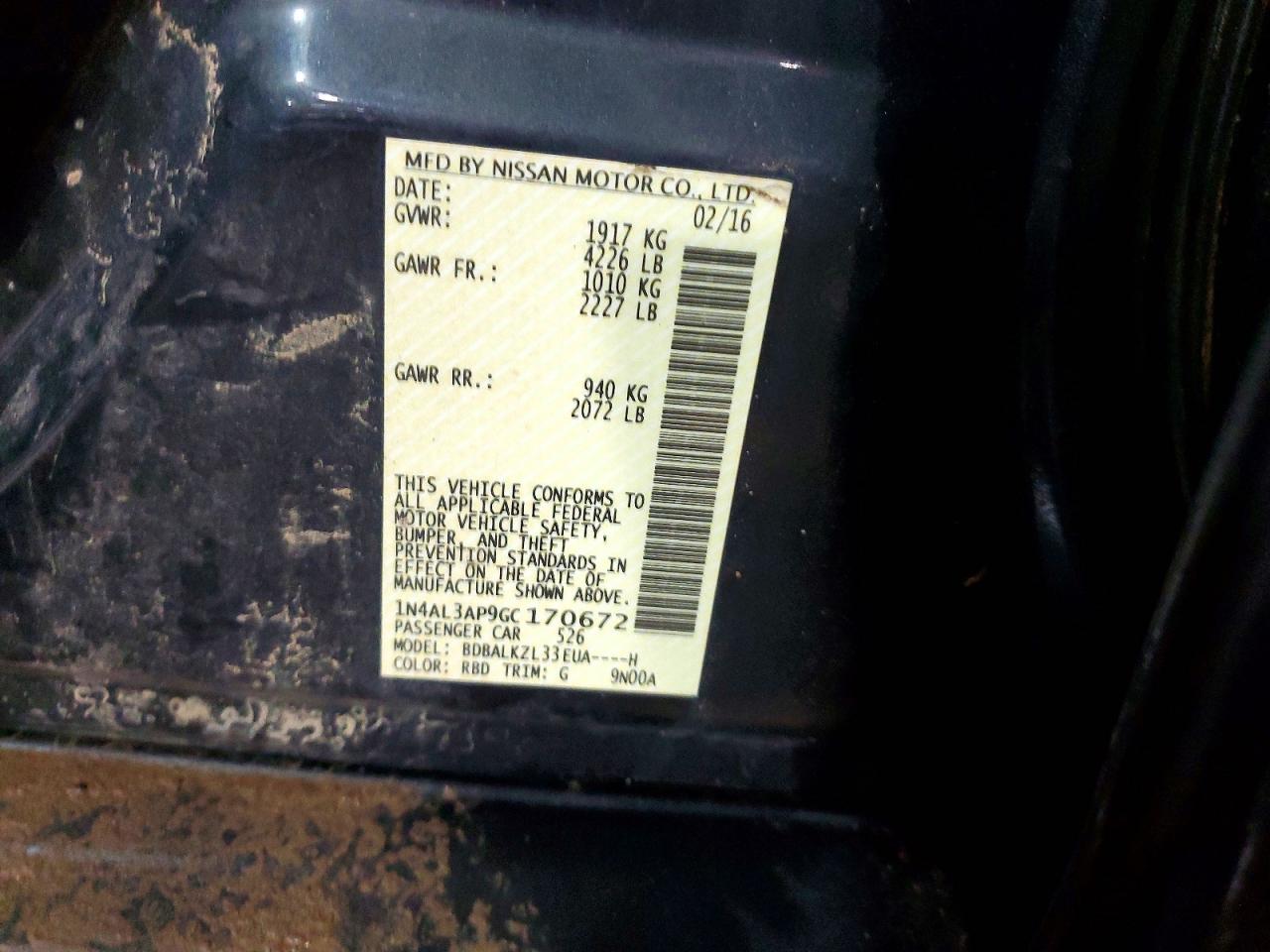 2016 NISSAN ALTIMA 2.5 photo 34