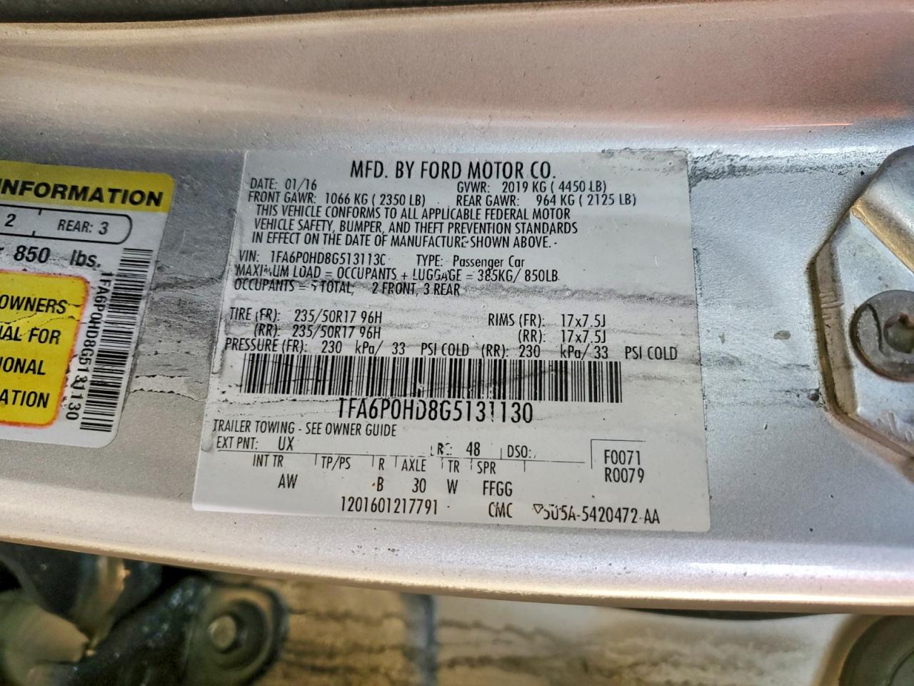 2016 FORD FUSION SE photo 12