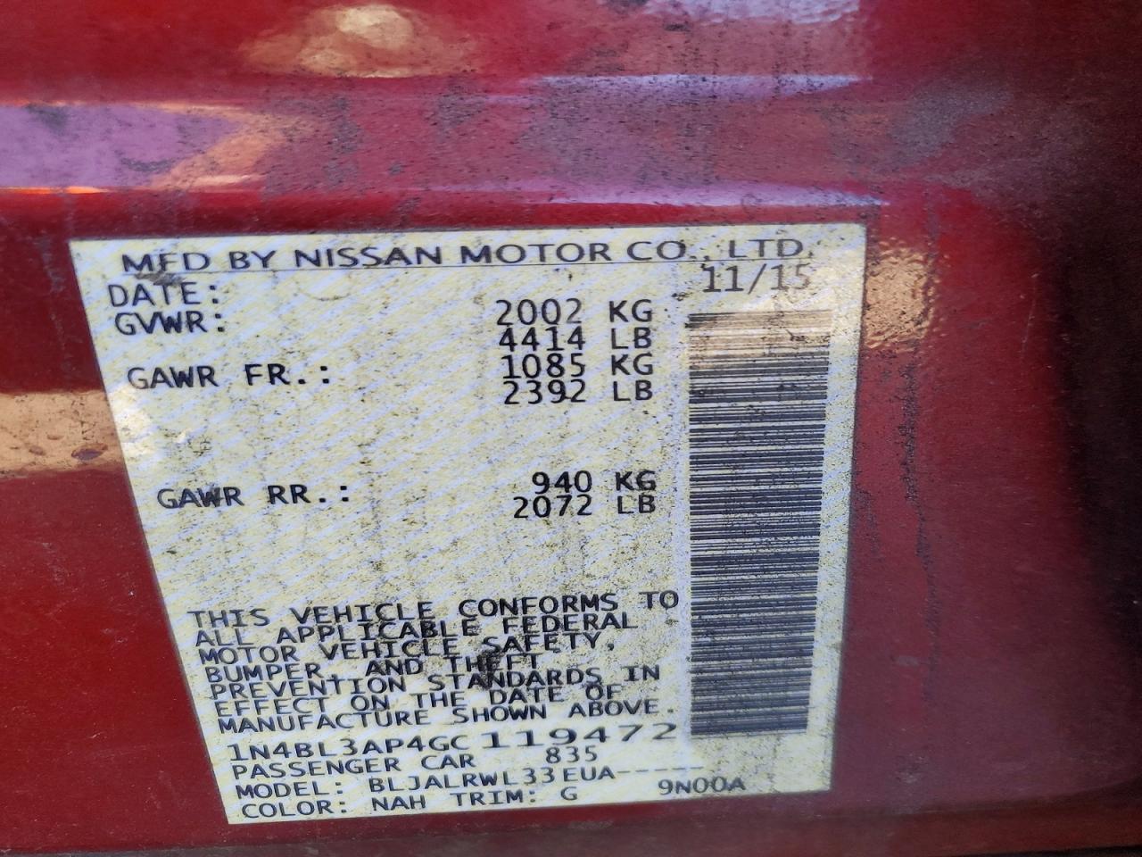 2016 NISSAN ALTIMA 3.5SL photo 34