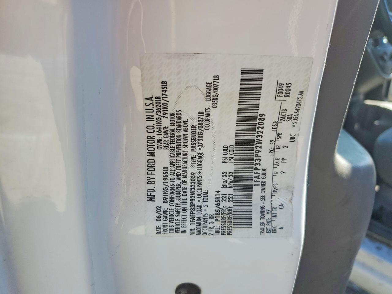 2002 FORD FOCUS LX photo 13