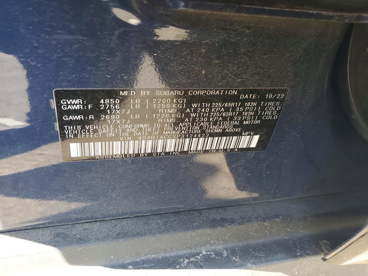 2023 SUBARU OUTBACK PREMIUM photo 12