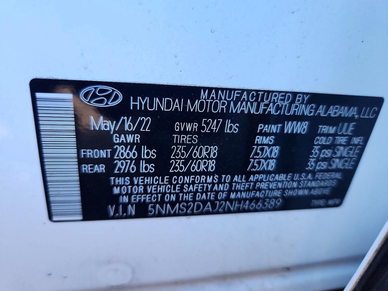 2022 HYUNDAI SANTA FE SEL photo 13