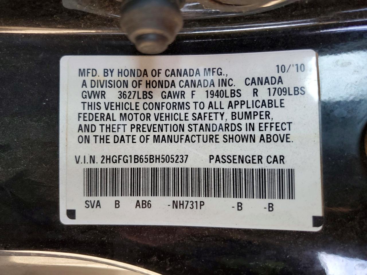 2011 HONDA CIVIC LX photo 12