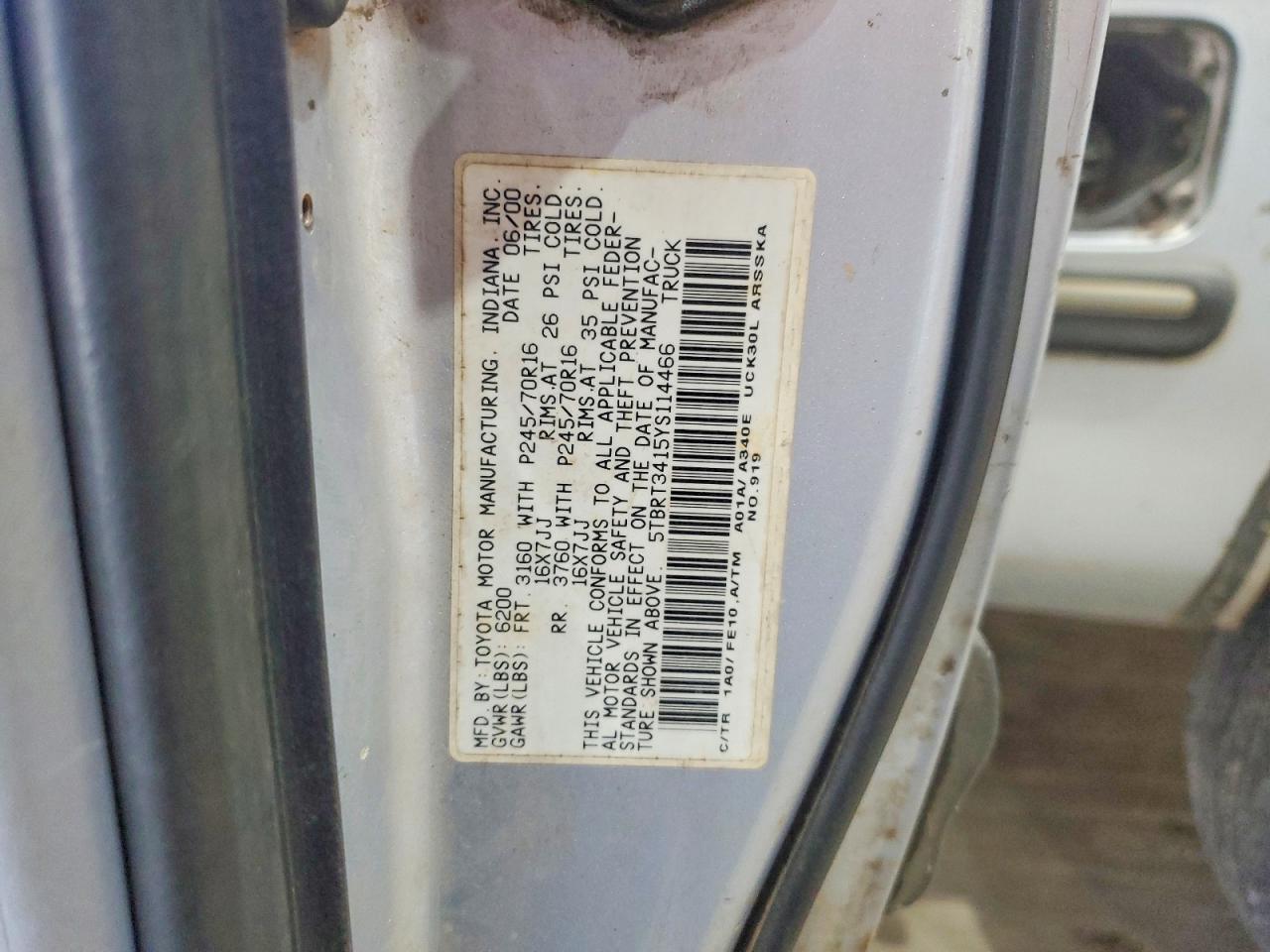 2000 TOYOTA TUNDRA ACCESS CAB photo 12