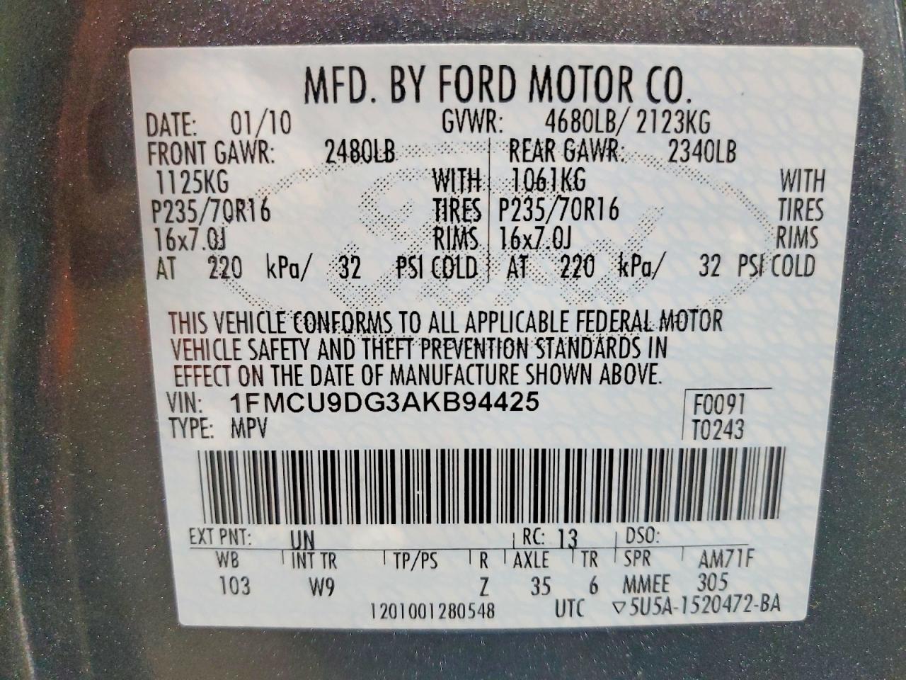 2010 FORD ESCAPE XLT photo 27