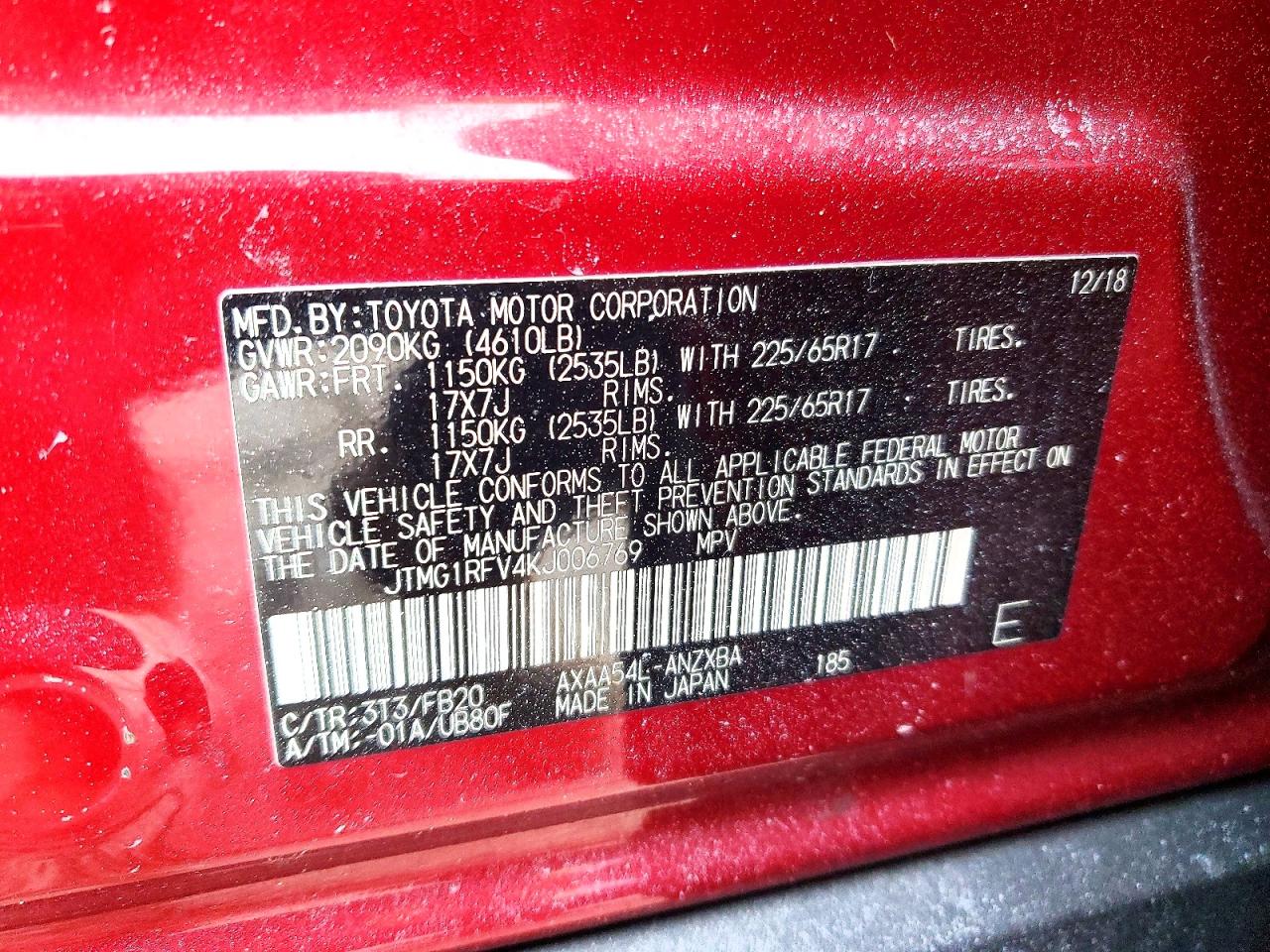2019 TOYOTA RAV4 LE photo 13