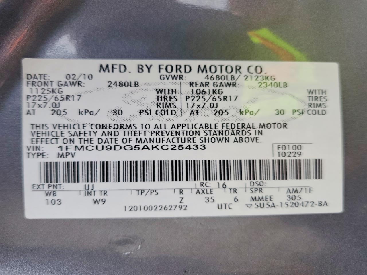 2010 FORD ESCAPE XLT photo 14