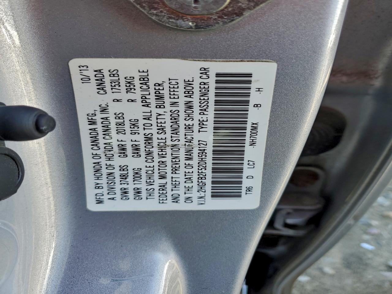 2013 HONDA CIVIC LX photo 12