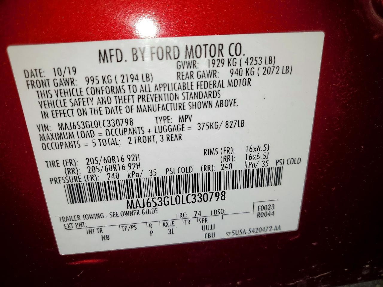 2020 FORD ECOSPORT SE photo 25