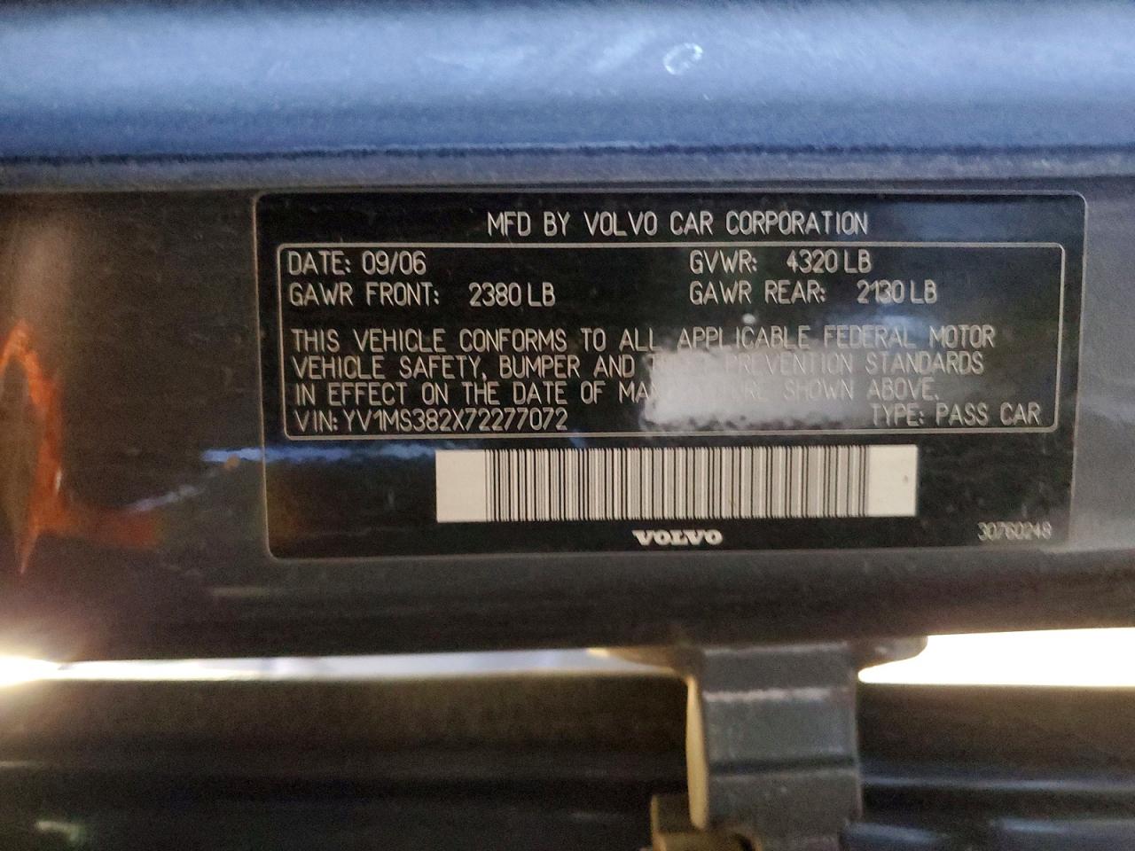 2007 VOLVO S40 2.4I photo 12
