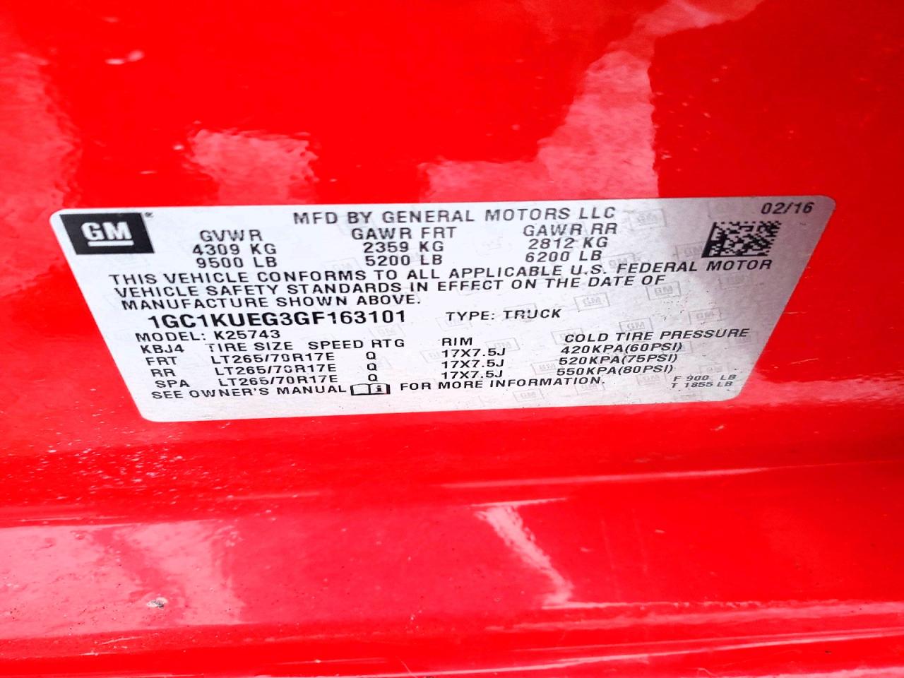 2016 CHEVROLET SILVERADO K2500 HEAVY DUTY photo 12