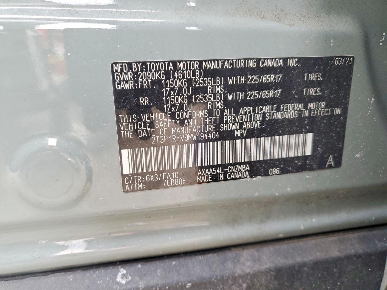 2021 TOYOTA RAV4 XLE photo 13