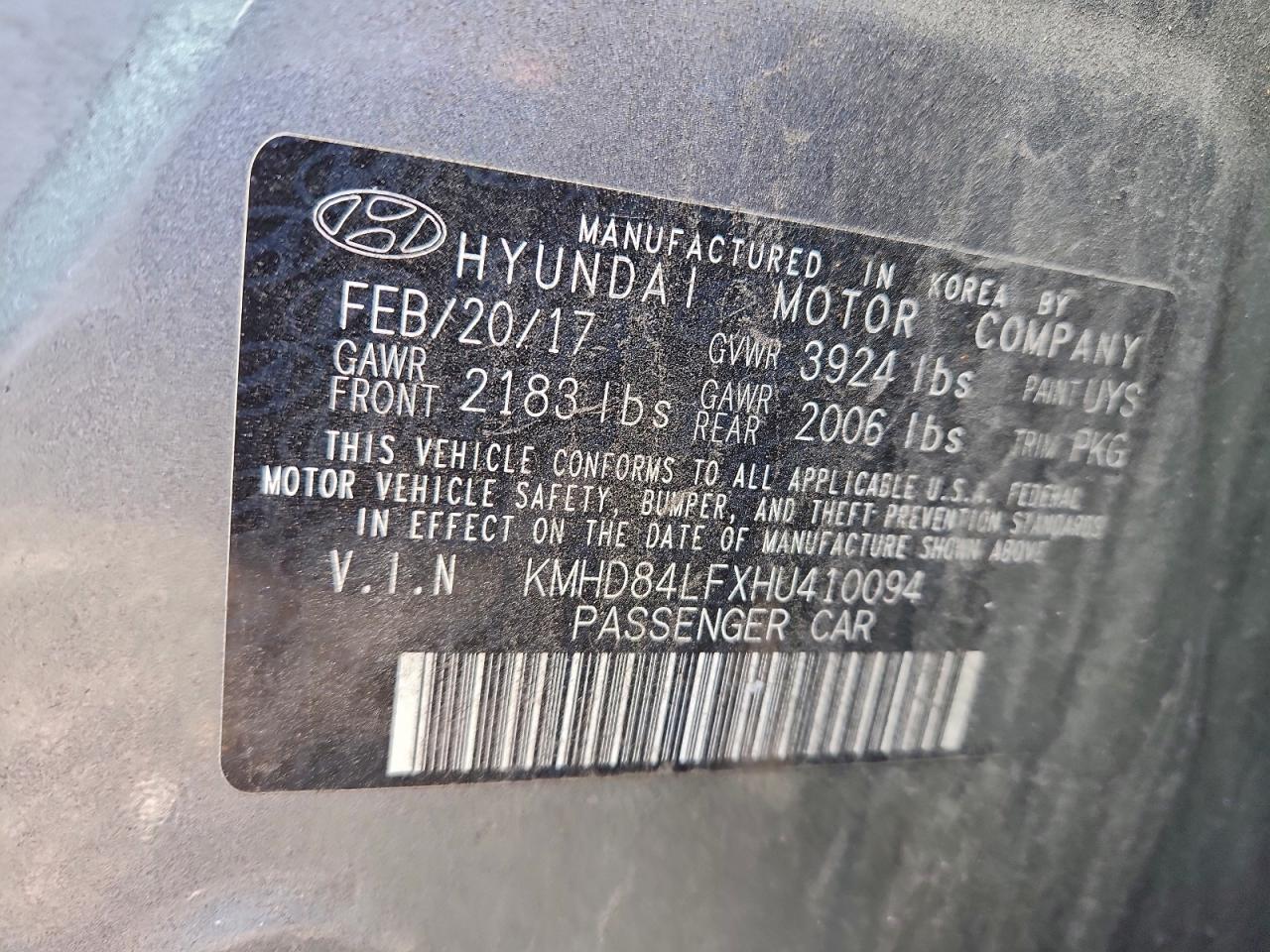 2017 HYUNDAI ELANTRA SE photo 12