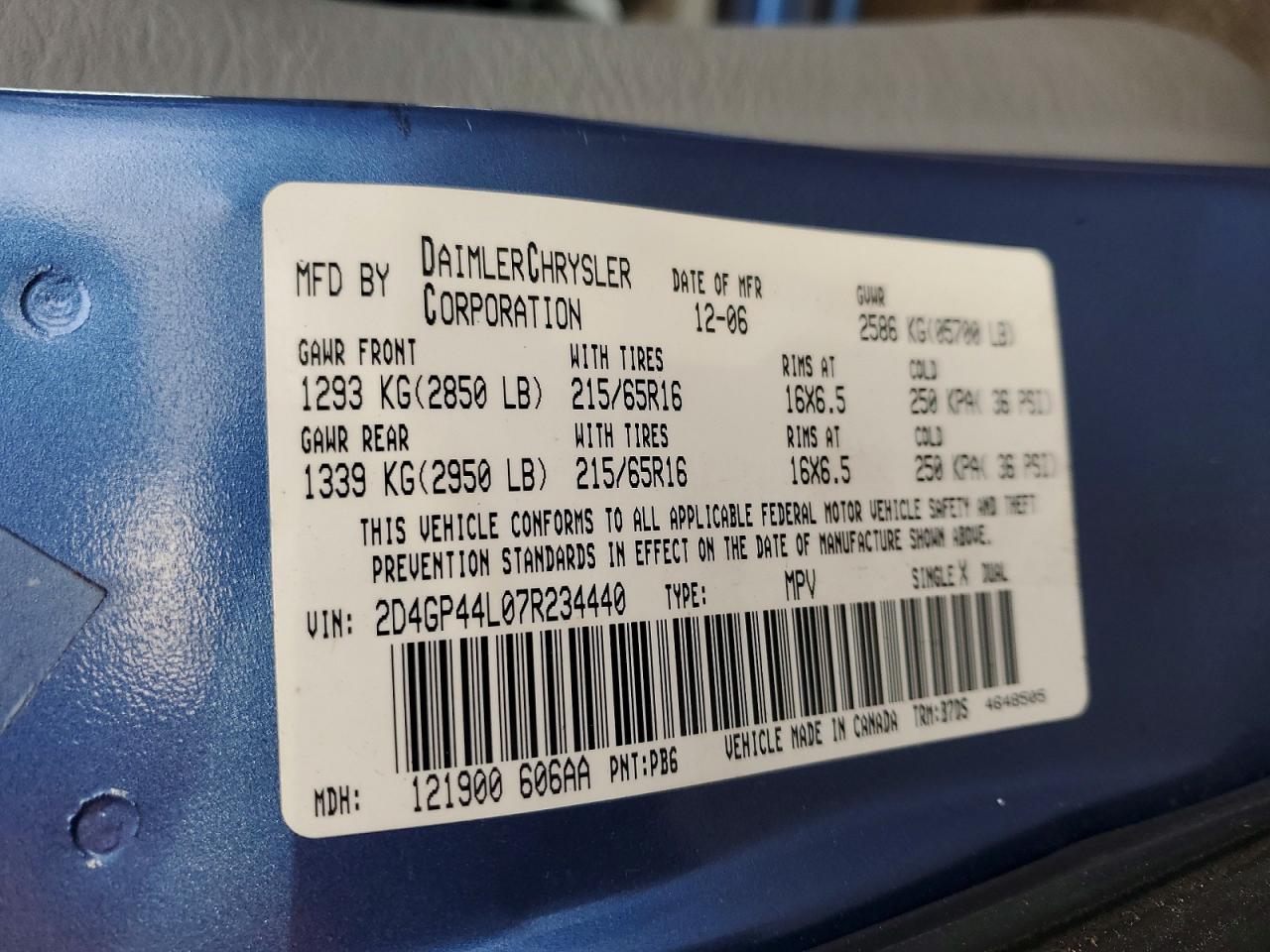 2007 DODGE GRAND CARAVAN SXT photo 13