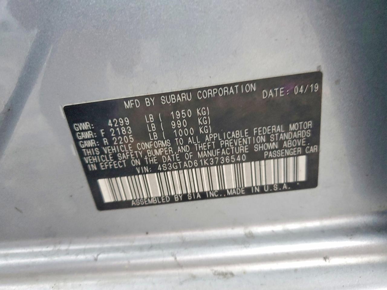 2019 SUBARU IMPREZA PREMIUM photo 23
