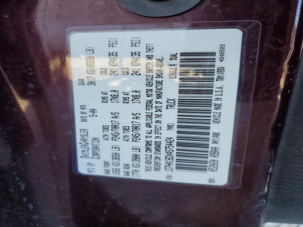 2004 DODGE RAM 1500 ST photo 12