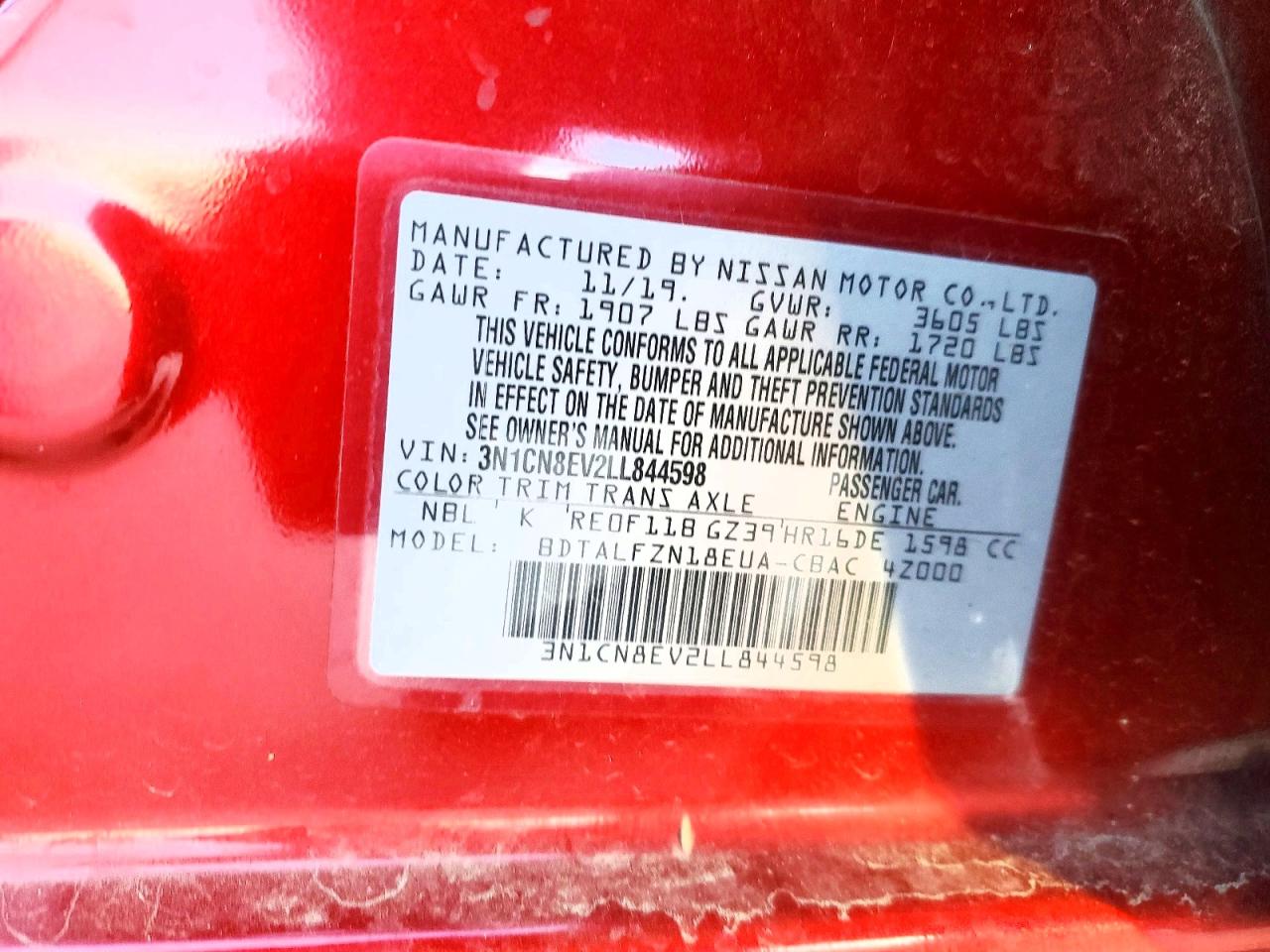 2020 NISSAN VERSA SV photo 23