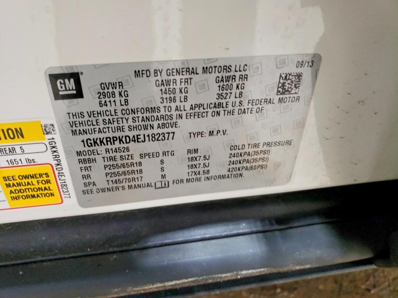 2014 GMC ACADIA SLE photo 13