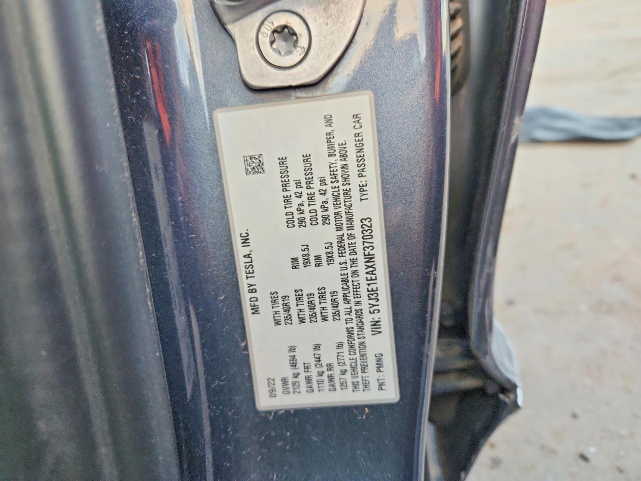 2022 TESLA MODEL 3 photo 12