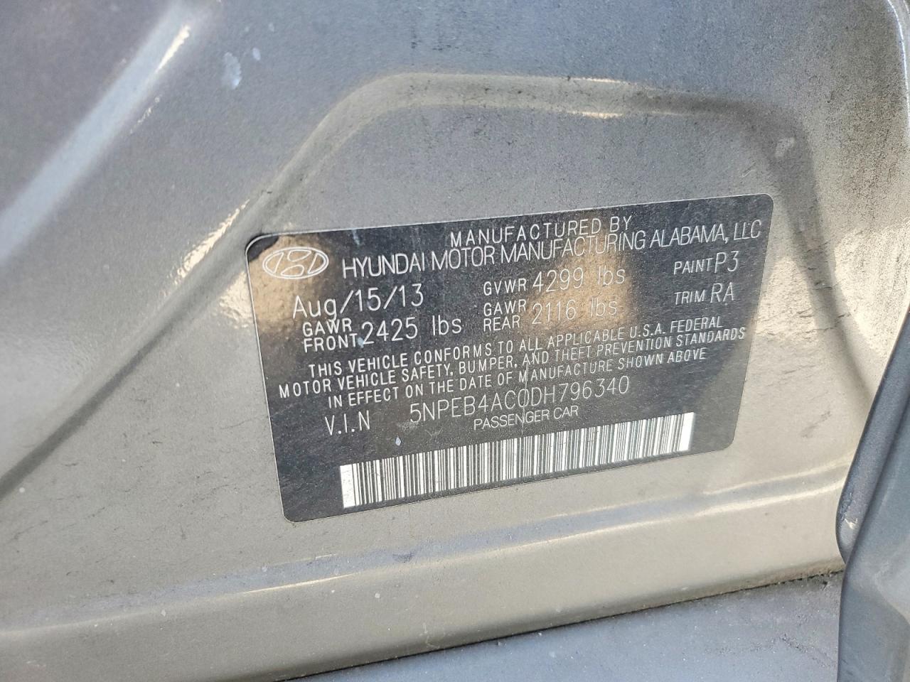 2013 HYUNDAI SONATA GLS photo 12