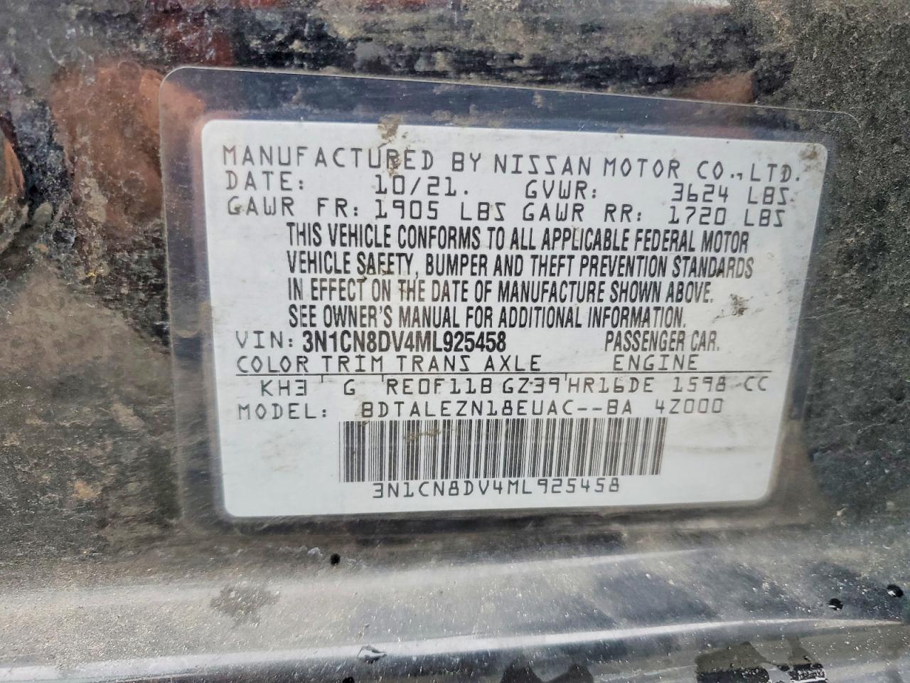 2021 NISSAN VERSA S photo 13
