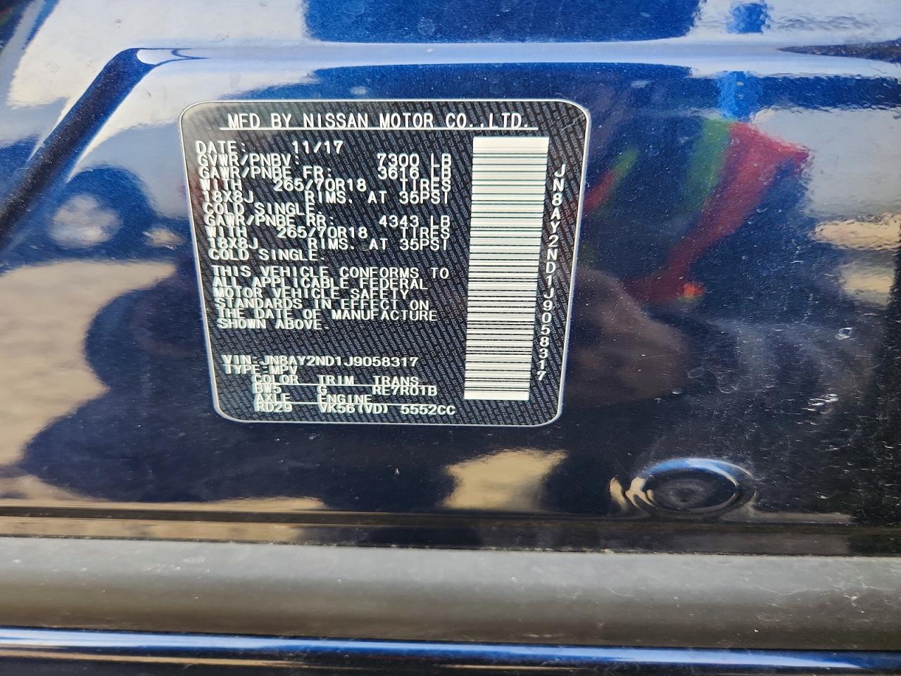 2018 NISSAN ARMADA SV photo 14