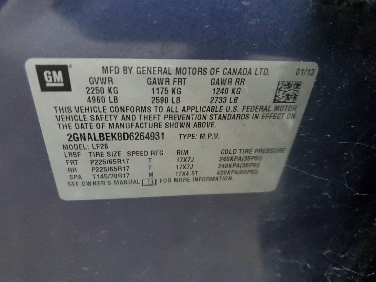 2013 CHEVROLET EQUINOX LS photo 13