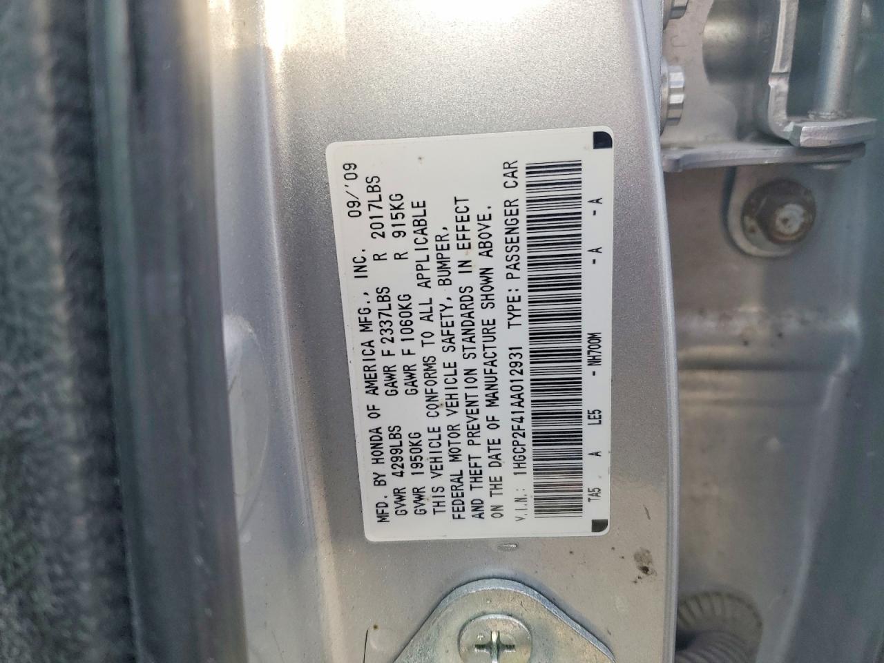 2010 HONDA ACCORD LXP photo 13