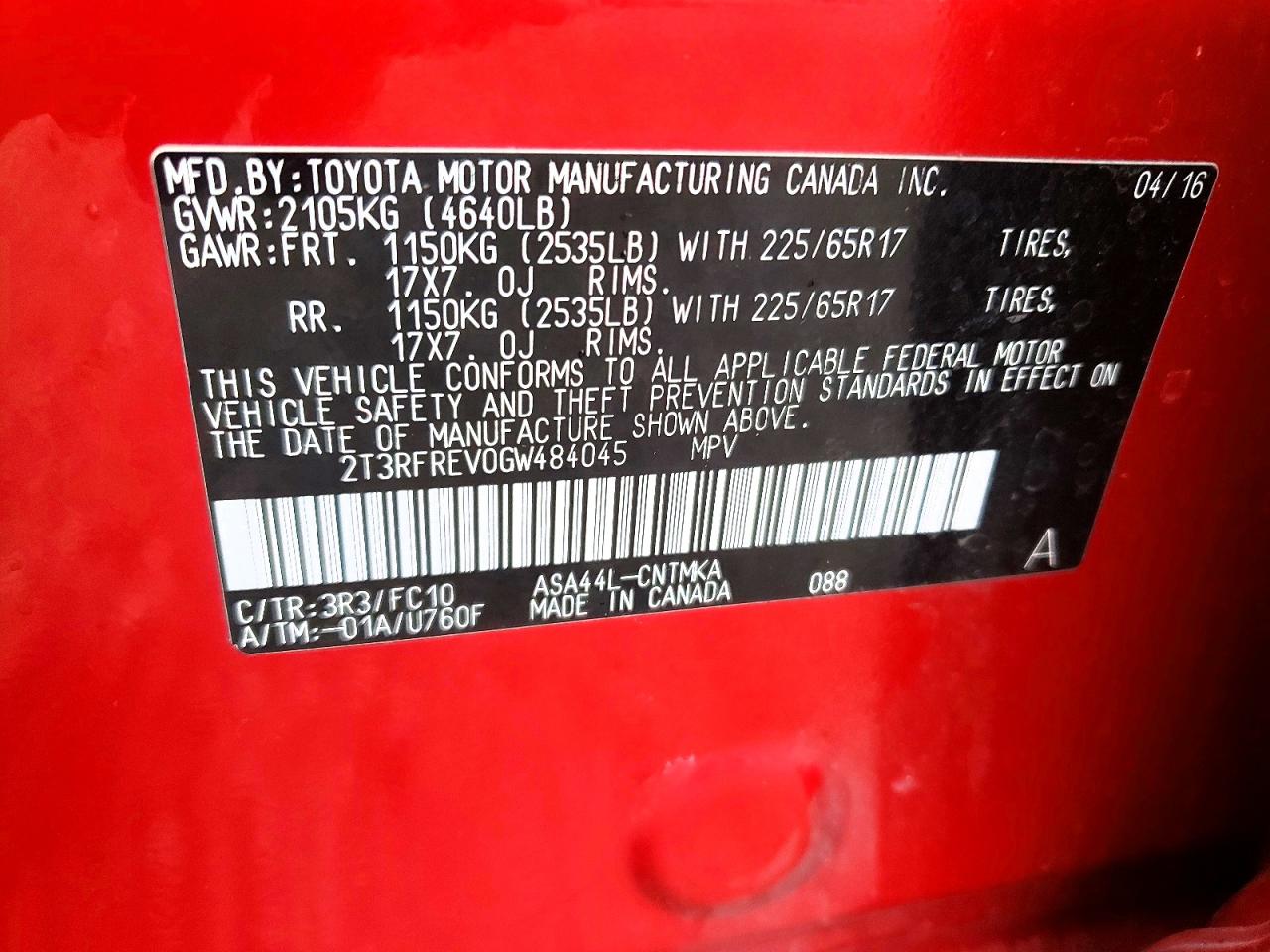 2016 TOYOTA RAV4 XLE photo 13