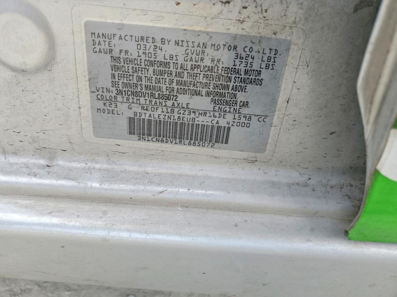 2024 NISSAN VERSA S photo 11