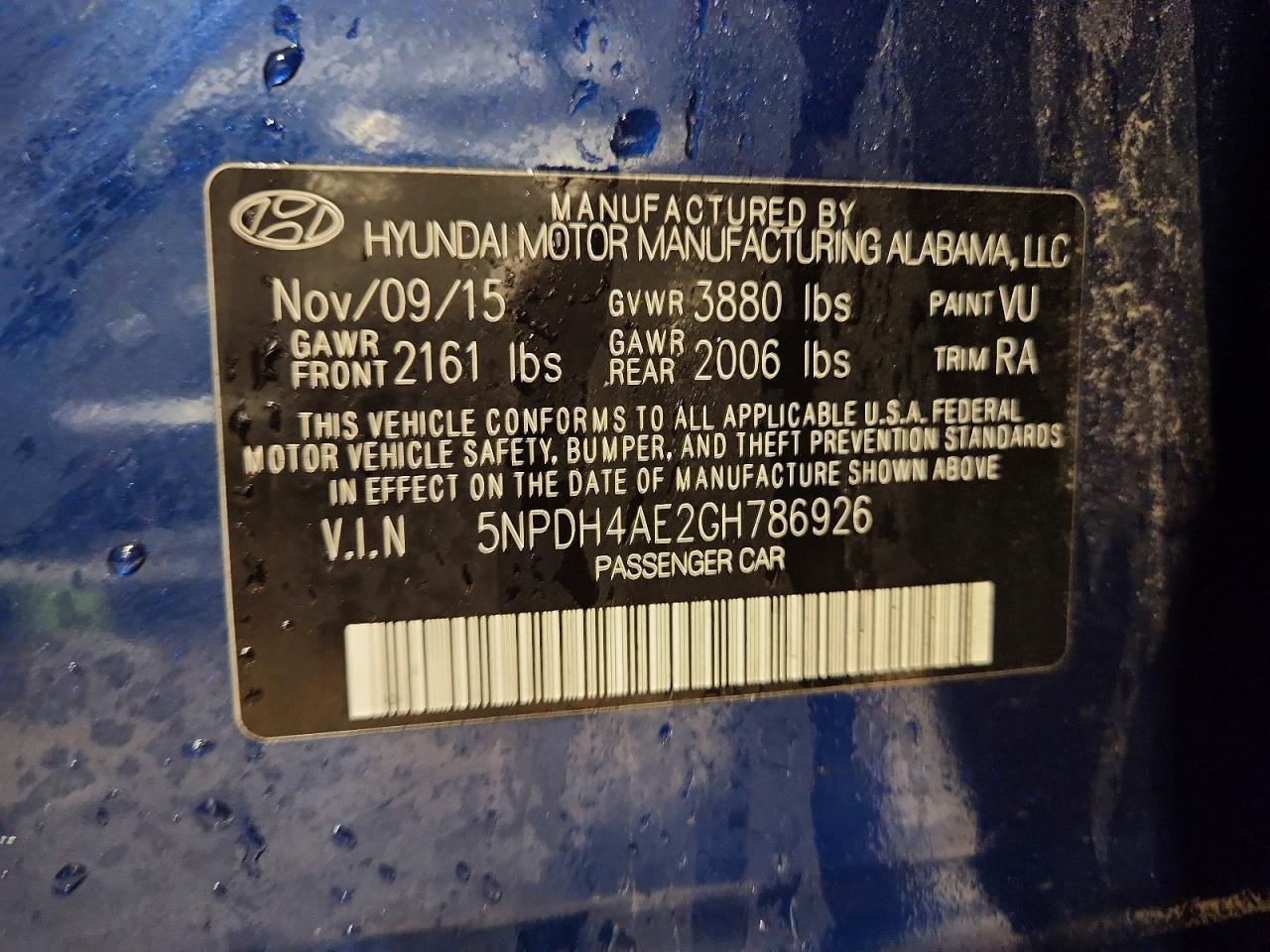 2016 HYUNDAI ELANTRA SE photo 12