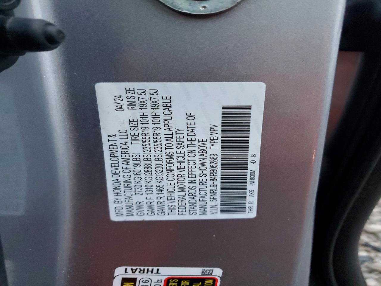 2024 HONDA ODYSSEY TOURING photo 13