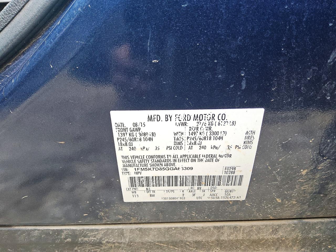 2016 FORD EXPLORER XLT photo 13