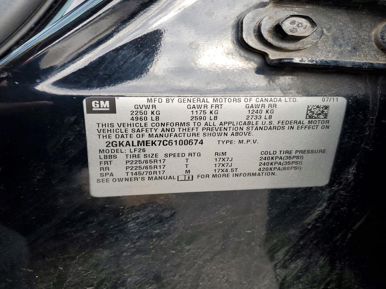 2012 GMC TERRAIN SLE photo 13