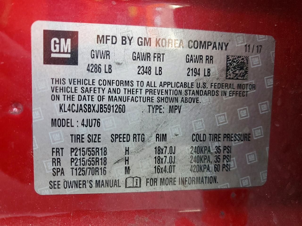 2018 BUICK ENCORE PREFERRED photo 13