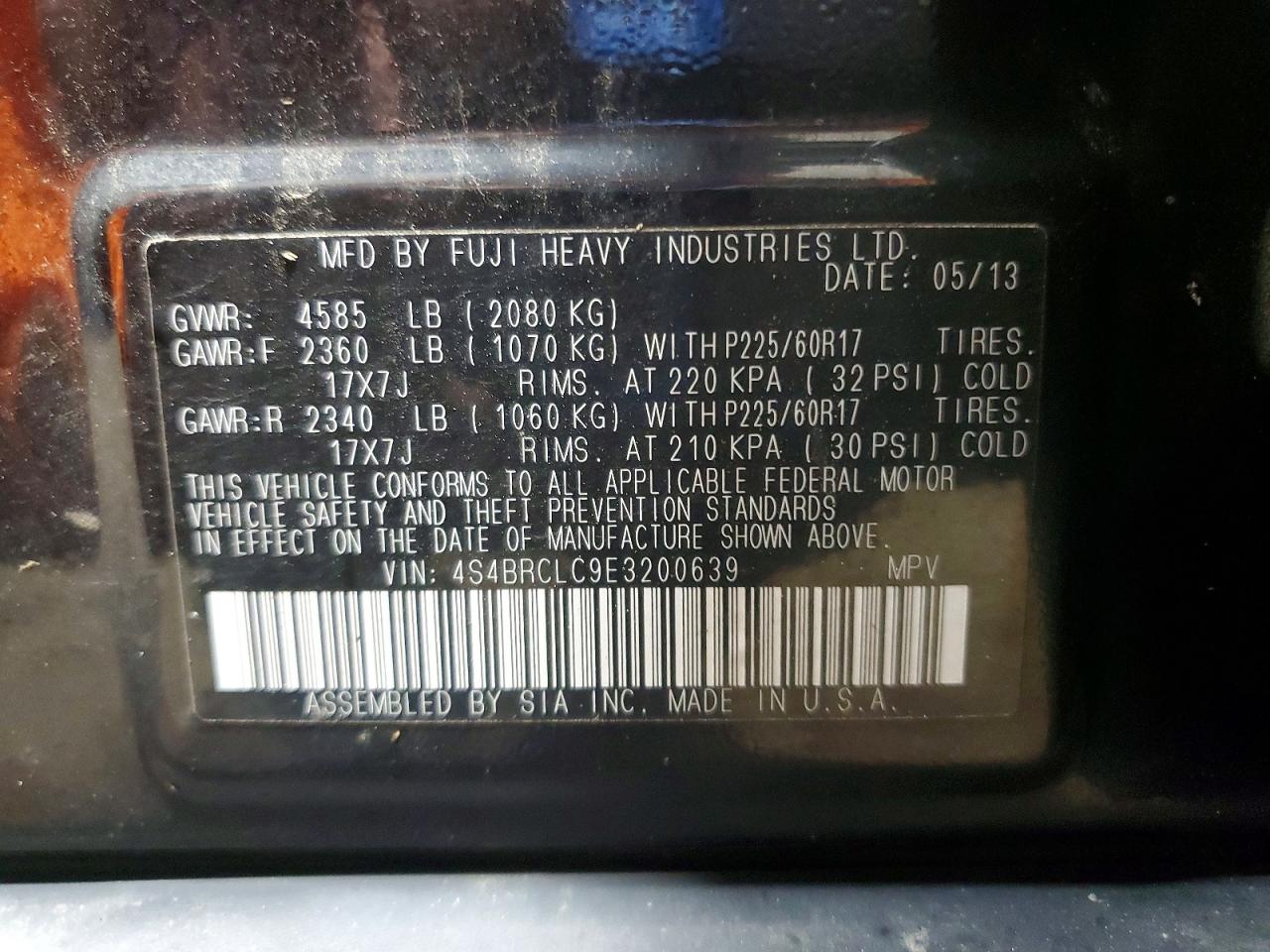 2014 SUBARU OUTBACK 2.5I LIMITED photo 14