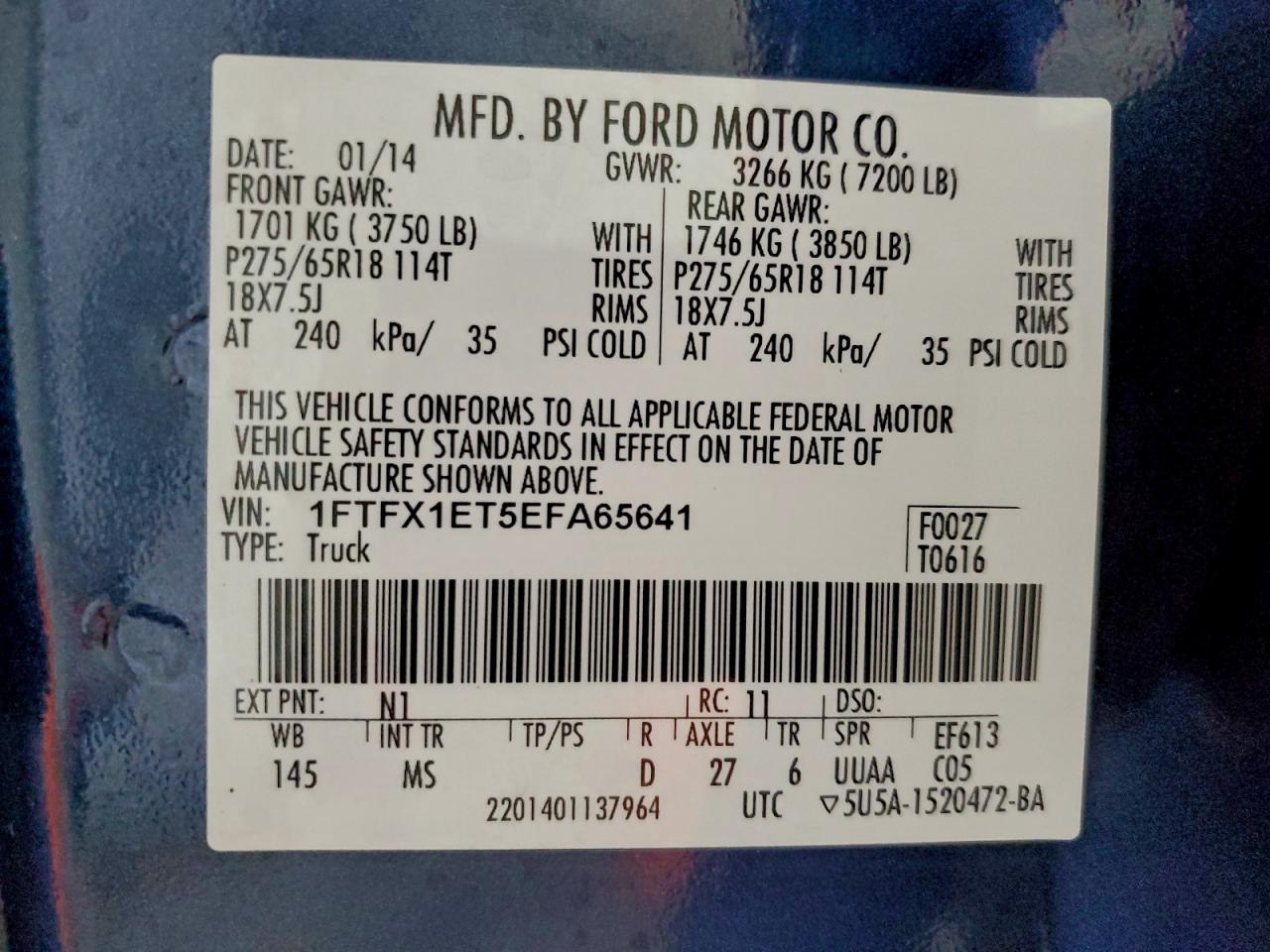 2014 FORD F150 SUPER CAB photo 12