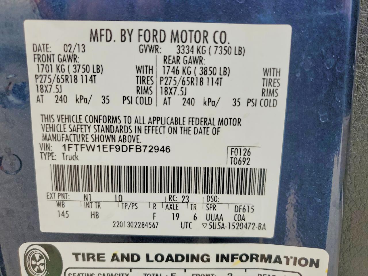2013 FORD F150 SUPERCREW photo 12