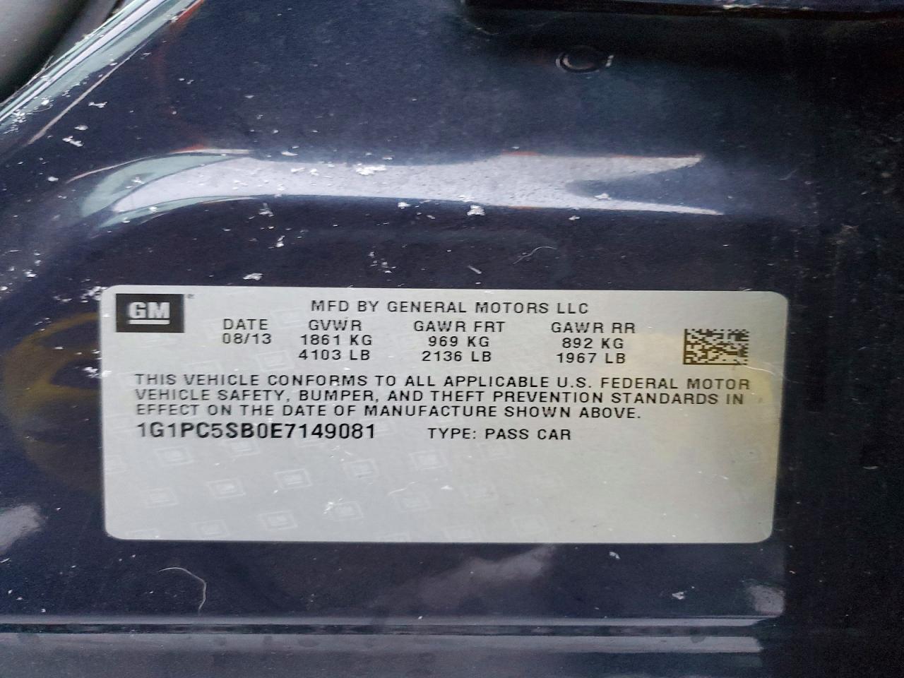 2014 CHEVROLET CRUZE LT photo 12