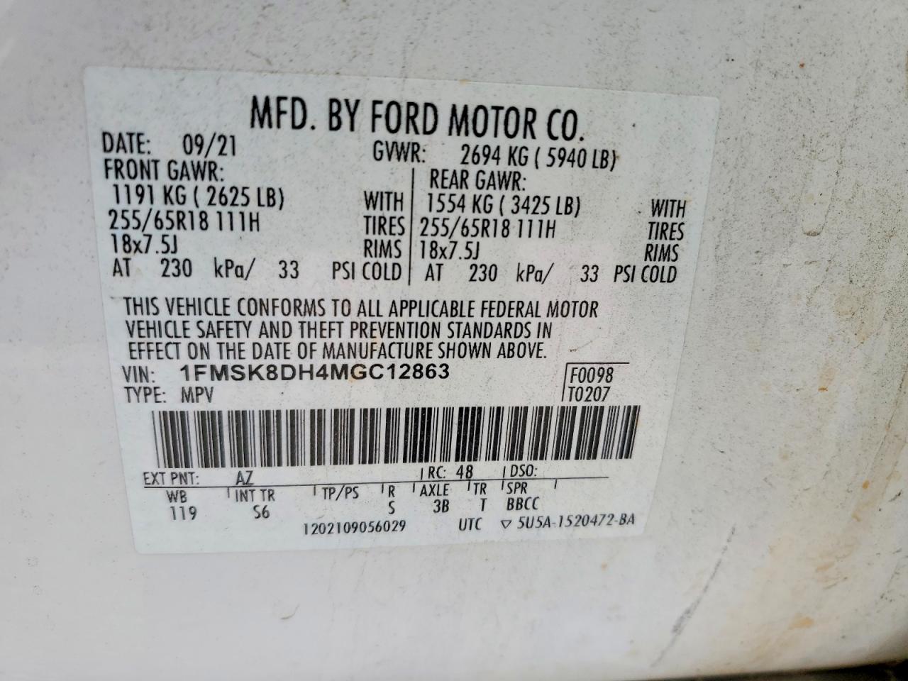 2021 FORD EXPLORER XLT photo 25