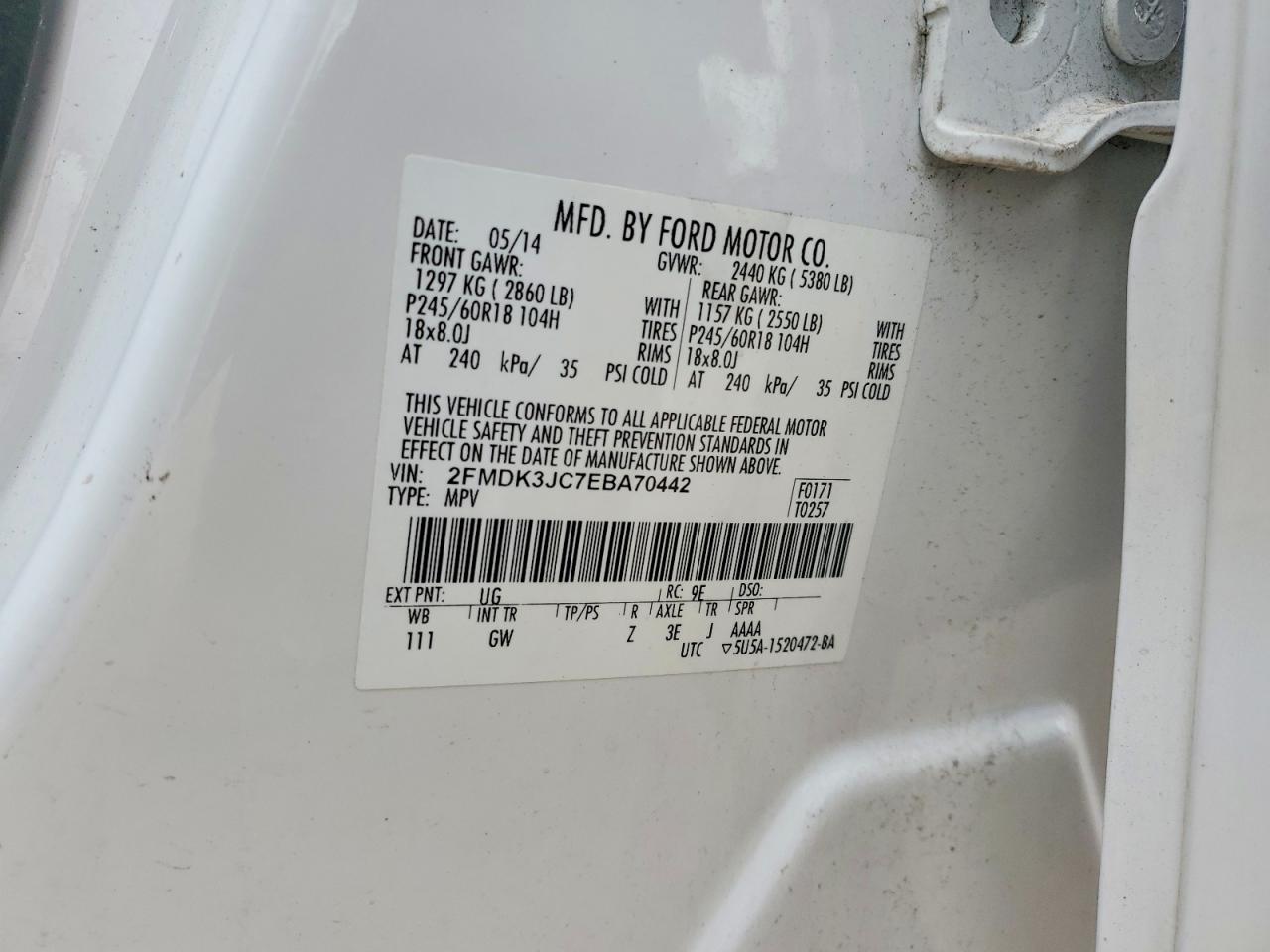 2014 FORD EDGE SEL photo 23