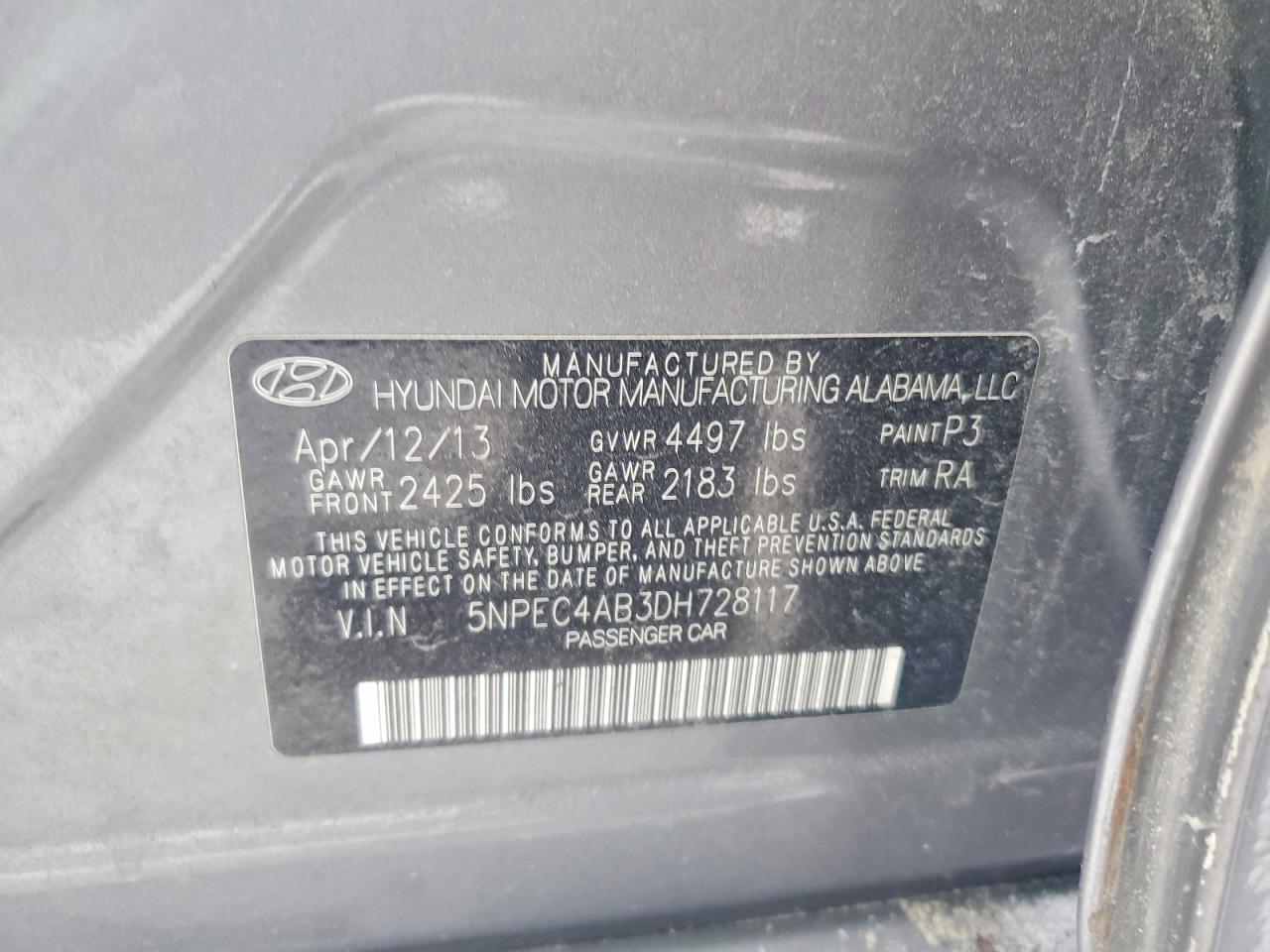 2013 HYUNDAI SONATA SE photo 12