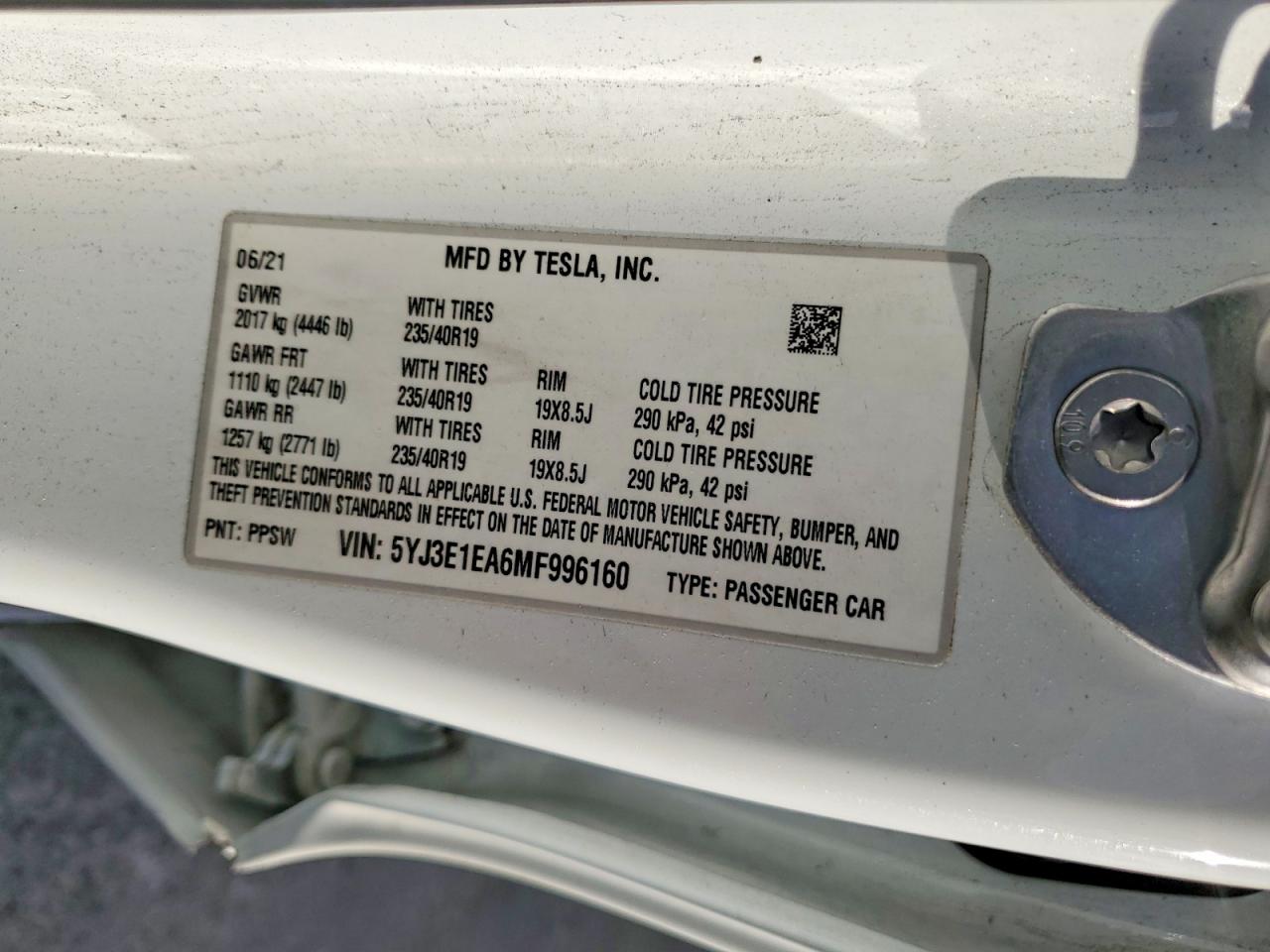 2021 TESLA MODEL 3 photo 23