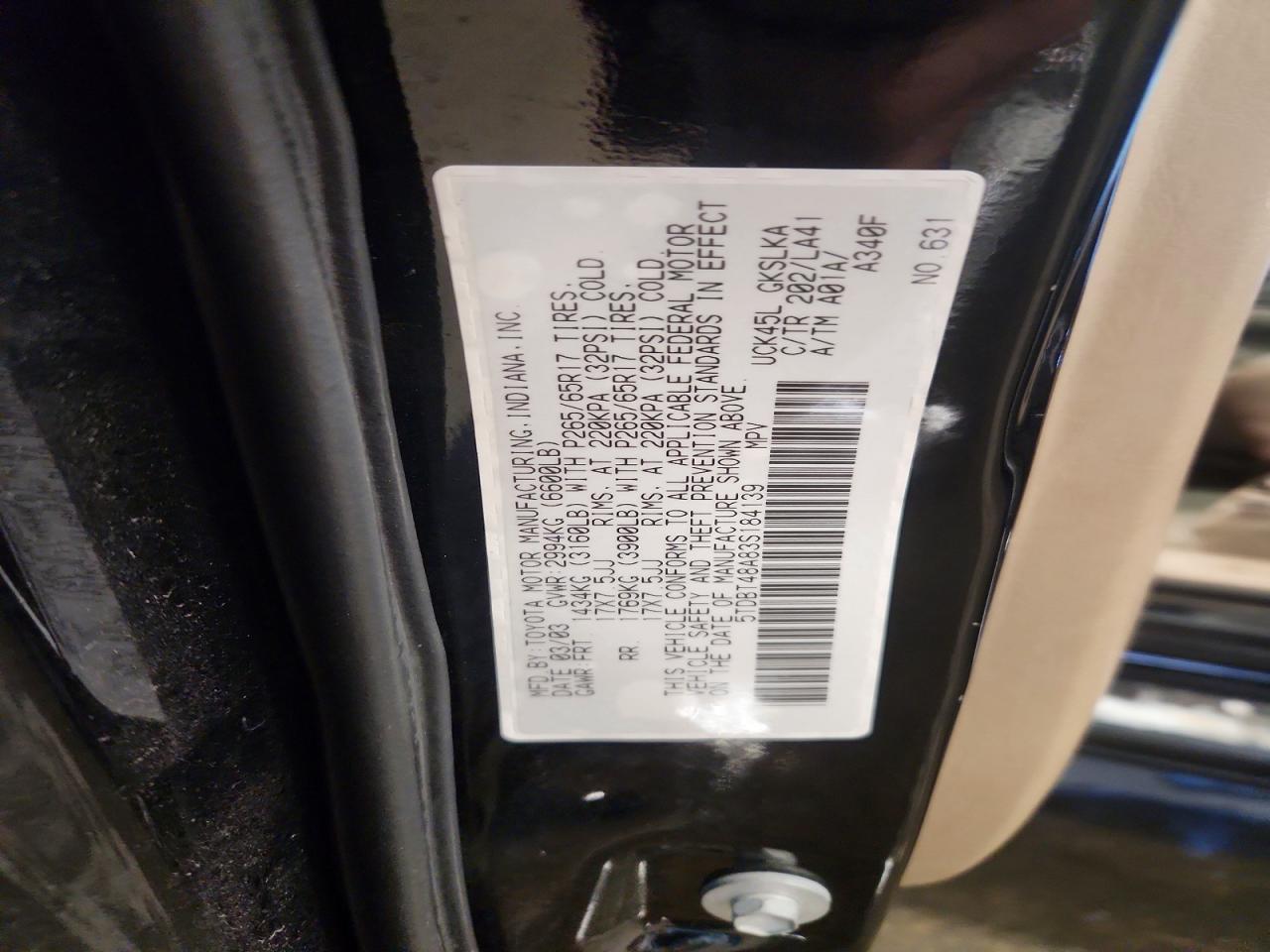 2003 TOYOTA SEQUOIA LIMITED photo 25