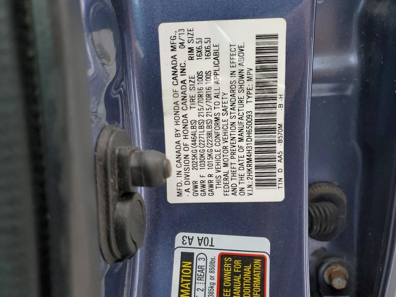 2013 HONDA CR-V LX photo 14