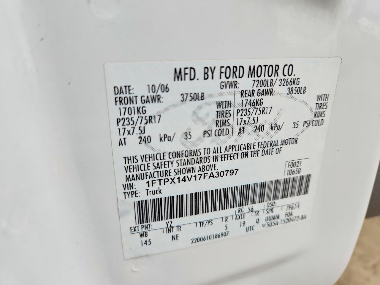 2007 FORD F150 photo 12