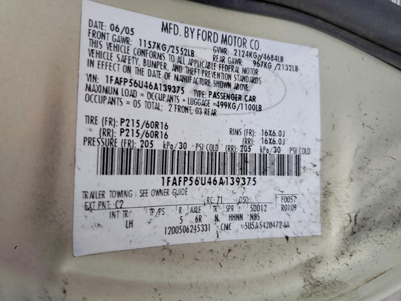 2006 FORD TAURUS SEL photo 34