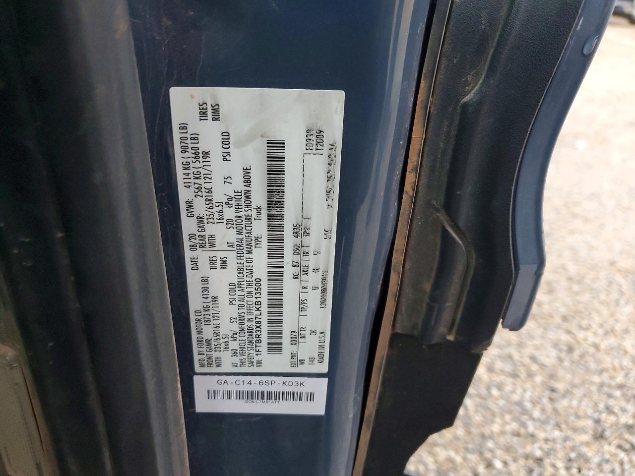 2020 FORD TRANSIT T-250 DELIVERY VAN photo 12
