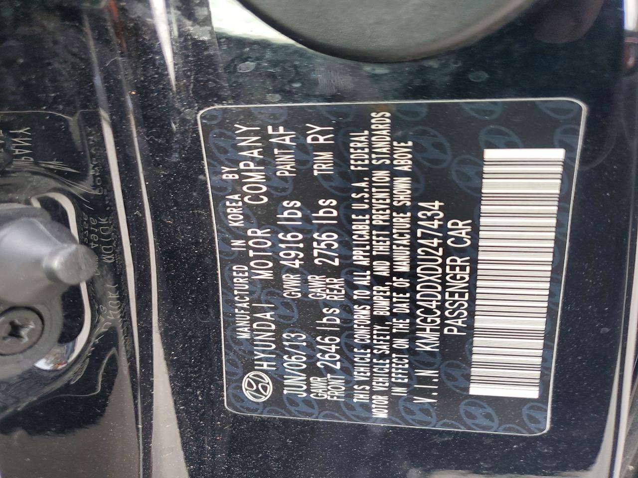 2013 HYUNDAI GENESIS 3.8L photo 12